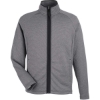 Custom Mens Venture Heathered Stripe Full-Zip Jacket Black/ White