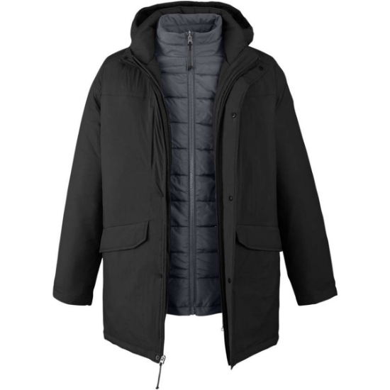Custom Mens Inspire 3-in-1 Jacket with Insulated Liner Black/ Carbon