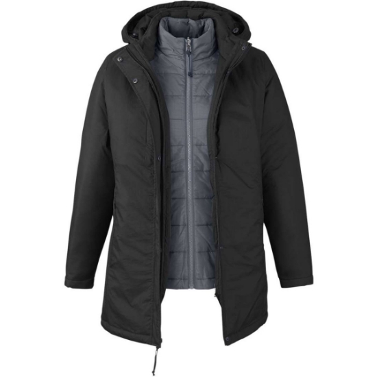 Custom Womens Inspire 3-in-1 Jacket with Insulated Liner Black/ Carbon
