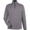 Custom Mens Venture Heathered Stripe Quarter-Zip Pullover Black/ White