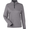 Custom Womens Venture Heathered Stripe Quarter-Zip Pullover Black/ White