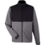 Custom Mens Venture Heathered Stripe Hybrid Jacket Black/ White