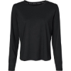 Custom Womens Sport Soft Touch Long Sleeve T-Shirt Black