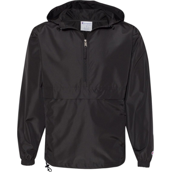 Custom Unisex Packable Anorak Jacket Black