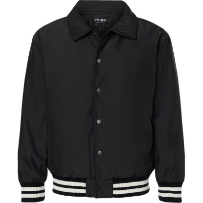 Custom Unisex Collared Varsity Jacket Black