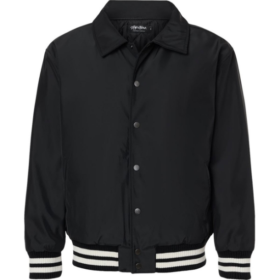 Custom Unisex Collared Varsity Jacket Black