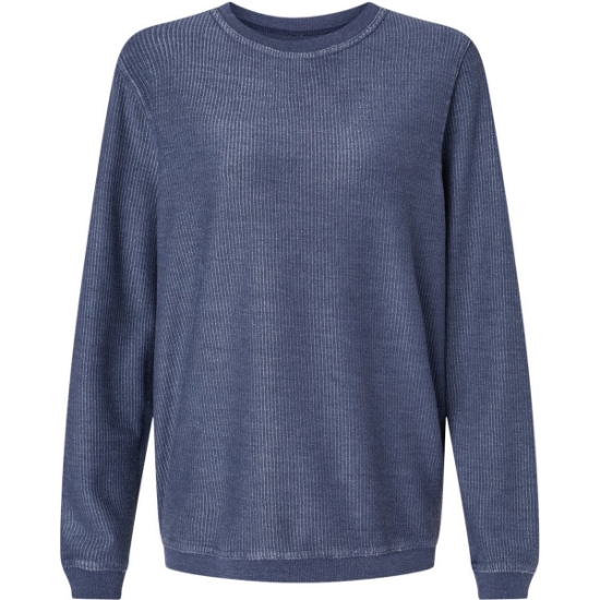 Custom Unisex Corded Crewneck Sweatshirt Navy