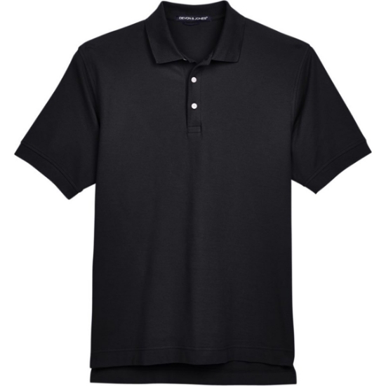 Custom Mens Pima Piqué Polo Black