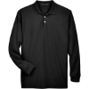 Custom Mens Pima Piqué Long Sleeve Polo Black
