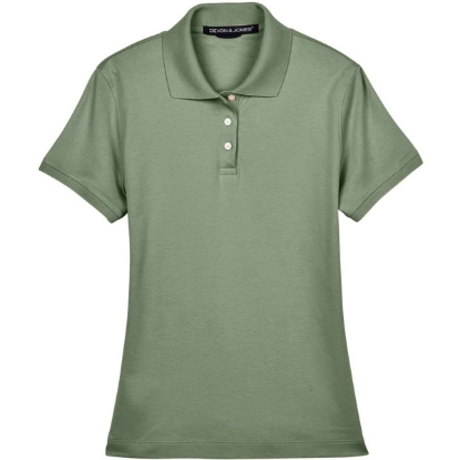 Custom Womens Perfect Pima Interlock Polo Dill