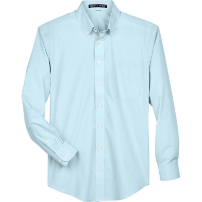 Custom Mens Crown Collection® Broadcloth Woven Dress Shirt Crystal Blue