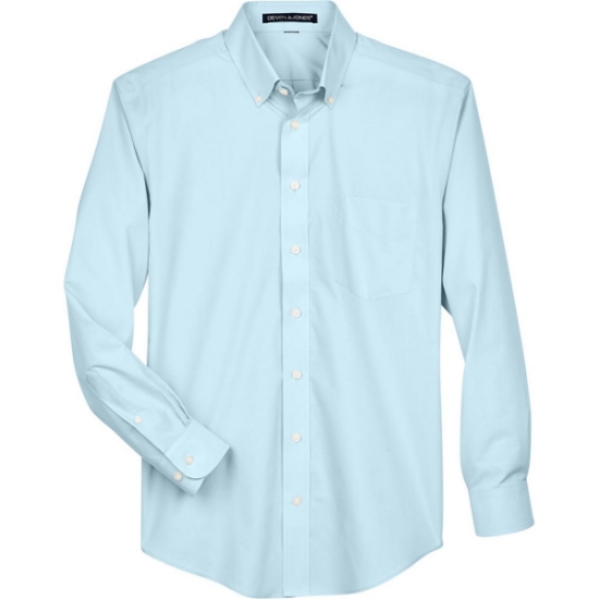 Custom Mens Crown Collection® Broadcloth Woven Dress Shirt Crystal Blue