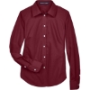 Custom Womens Crown Collection® Broadcloth Woven Dress Shirt Burgundy