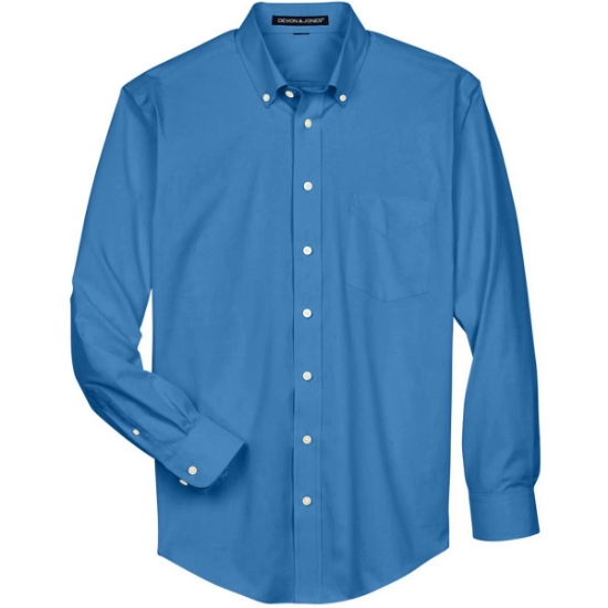 Custom Mens Crown Collection® Oxford Woven Dress Shirt French Blue