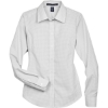 Custom Womens Crown Collection® Gingham Check Woven Dress Shirt Silver