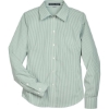 Custom Womens Crown Collection® Banker Stripe Woven Dress Shirt Dill