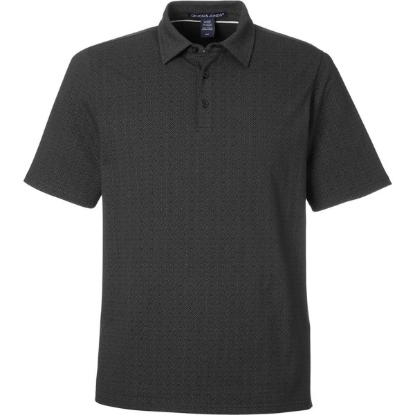 Custom Mens Crownlux Performance® Geo Polo Black/ Graphite