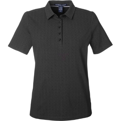 Custom Womens Crownlux Performance® Geo Polo Black/ Graphite