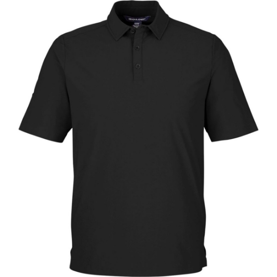 Custom Mens CrownLux Performance® Windsor Welded Polo Black
