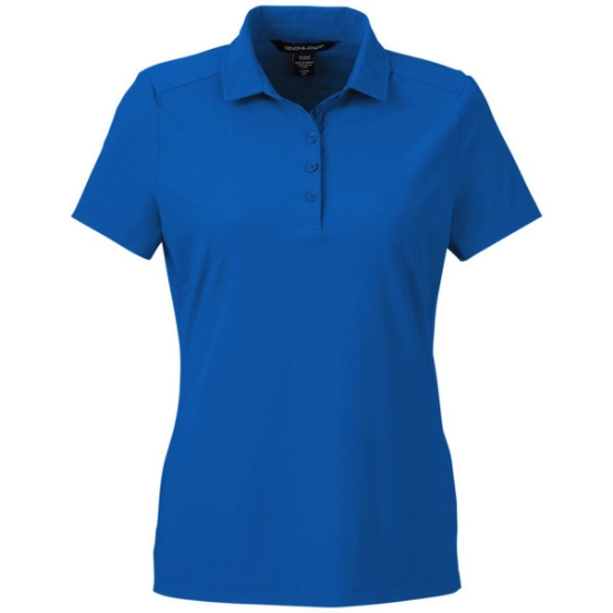 Custom Womens CrownLux Performance® Windsor Welded Polo French Blue
