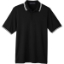 Custom Mens CrownLux Performance® Plaited Tipped Polo Black/ White