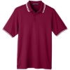Custom Mens CrownLux Performance® Plaited Tipped Polo Burgundy/ White
