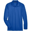 Custom Mens CrownLux Performance® Plaited Long Sleeve Polo True Royal