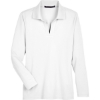 Custom Womens CrownLux Performance® Plaited Long Sleeve Polo White