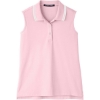 Custom Womens CrownLux Performance® Plaited Tipped Sleeveless Polo Pink/ White