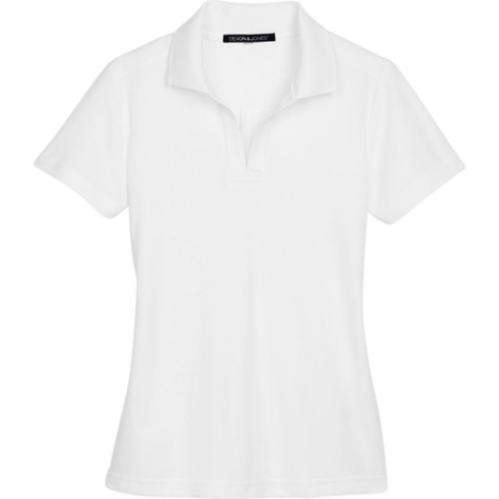 Custom Womens CrownLux Performance® Plaited Polo White