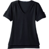 Custom Womens CrownLux Performance® Plaited Rolled Sleeve Shirt Black
