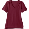 Custom Womens CrownLux Performance® Plaited Rolled Sleeve Shirt Burgundy