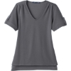 Custom Womens CrownLux Performance® Plaited Rolled Sleeve Shirt Graphite