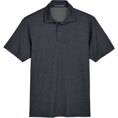 Custom Mens CrownLux Performance® Address Mélange Polo Black Melange