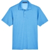 Custom Mens CrownLux Performance® Address Mélange Polo Ocean Blue Melange