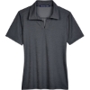 Custom Womens CrownLux Performance® Address Melange Polo Black Melange