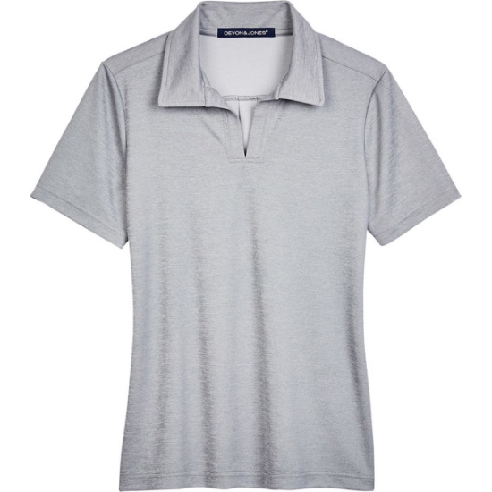 Custom Womens CrownLux Performance® Address Melange Polo Grey Melange