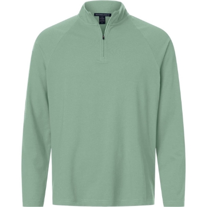 Custom Mens Seaton Pebble Textured Quarter-Zip Pullover Balsam Green