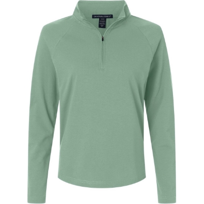 Custom Womens Seaton Pebble Textured Quarter-Zip Pullover Balsam Green