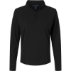 Custom Womens Seaton Pebble Textured Quarter-Zip Pullover Black
