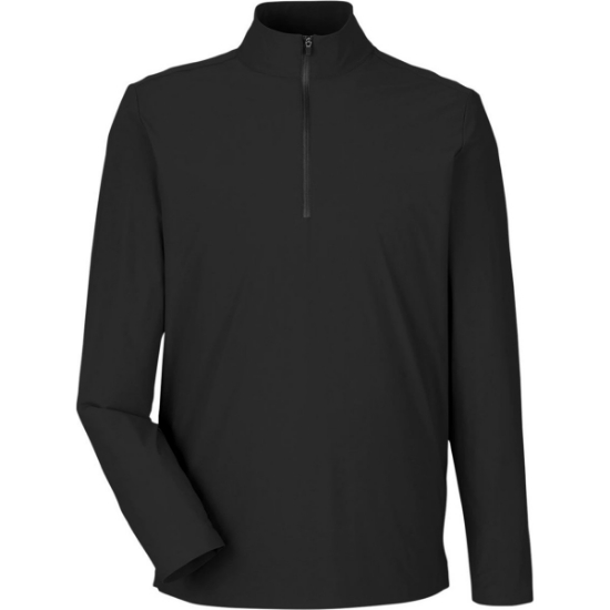 Custom Mens CrownLux Performance® Windsor Welded Quarter-Zip Pullover Black