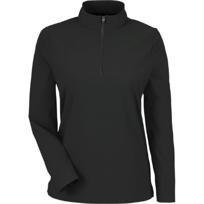 Custom Womens CrownLux Performance® Windsor Welded Quarter-Zip Pullover Black