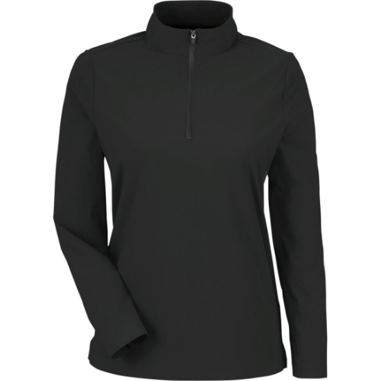 Custom Womens CrownLux Performance® Windsor Welded Quarter-Zip Pullover Black