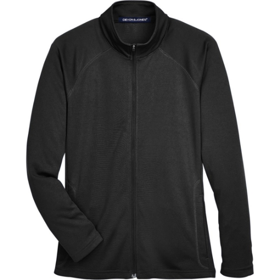 Custom Womens Stretch Tech-Shell® Compass Full-Zip Jacket Black