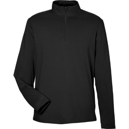 Custom Mens Raleigh Stretch Quarter-Zip Pullover Black