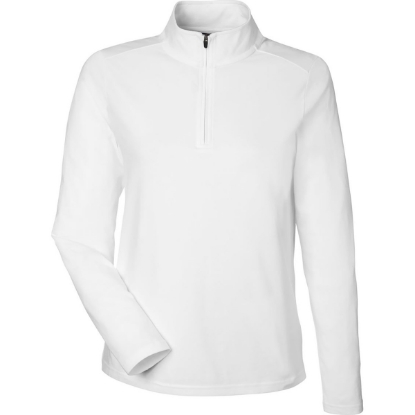 Custom Womens Raleigh Stretch Quarter-Zip Pullover White