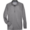 Custom Mens Stretch Tech-Shell® Compass Quarter-Zip Pullover Dark Grey Heather