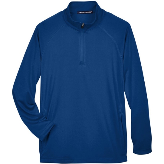 Custom Mens Stretch Tech-Shell® Compass Quarter-Zip Pullover True Royal