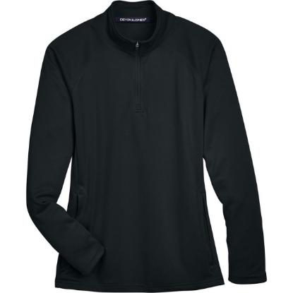 Custom Womens Stretch Tech-Shell® Compass Quarter-Zip Pullover Black