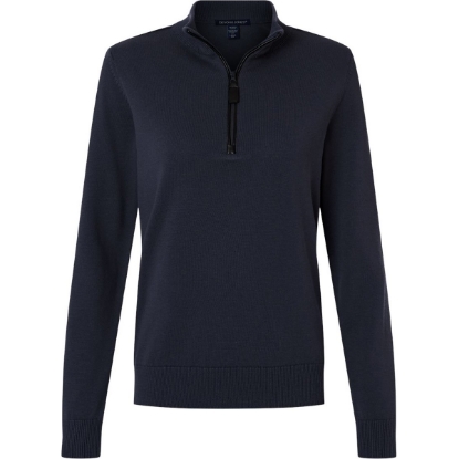 Custom Womens New Classics Quarter-Zip Sweater Navy